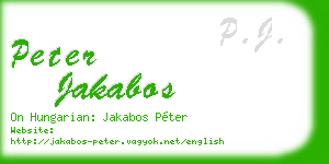 peter jakabos business card